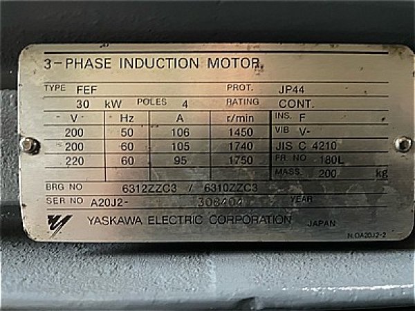 画像4: 【商品番号：C3442    安川 30ｋW-4P （屋内型） (4)