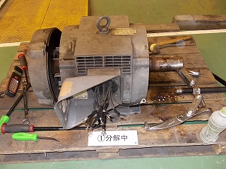 東芝 45kw-4p 軸受交換 ハウジング修正加工 OH